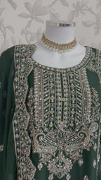 SAFFA Luxury Embroidered Chiffon Suit – 3 Piece Collection