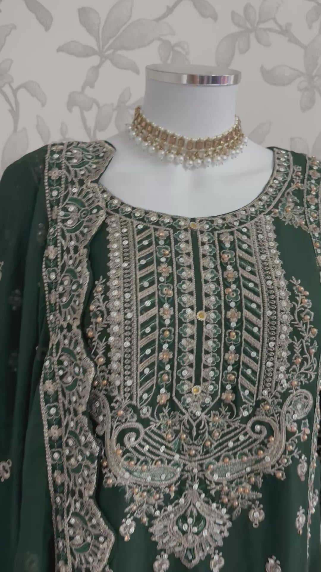 SAFFA Luxury Embroidered Chiffon Suit – 3 Piece Collection