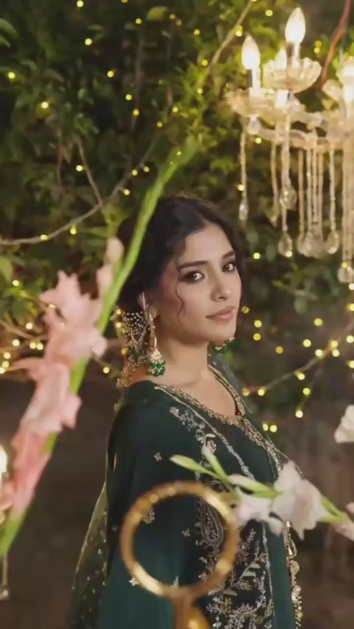 CHAAND RAAT Luxury Embroidered Raw Silk-3 piece suit