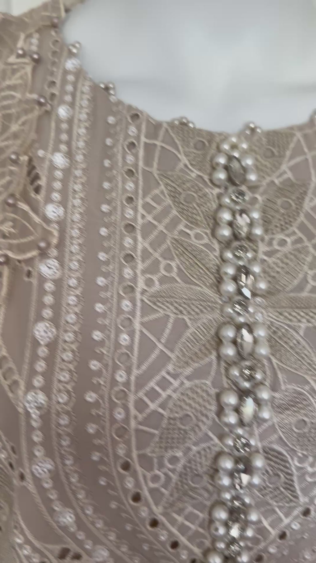 Champagne Pearl Luxury Embroidered Suit – 3 Piece Collection
