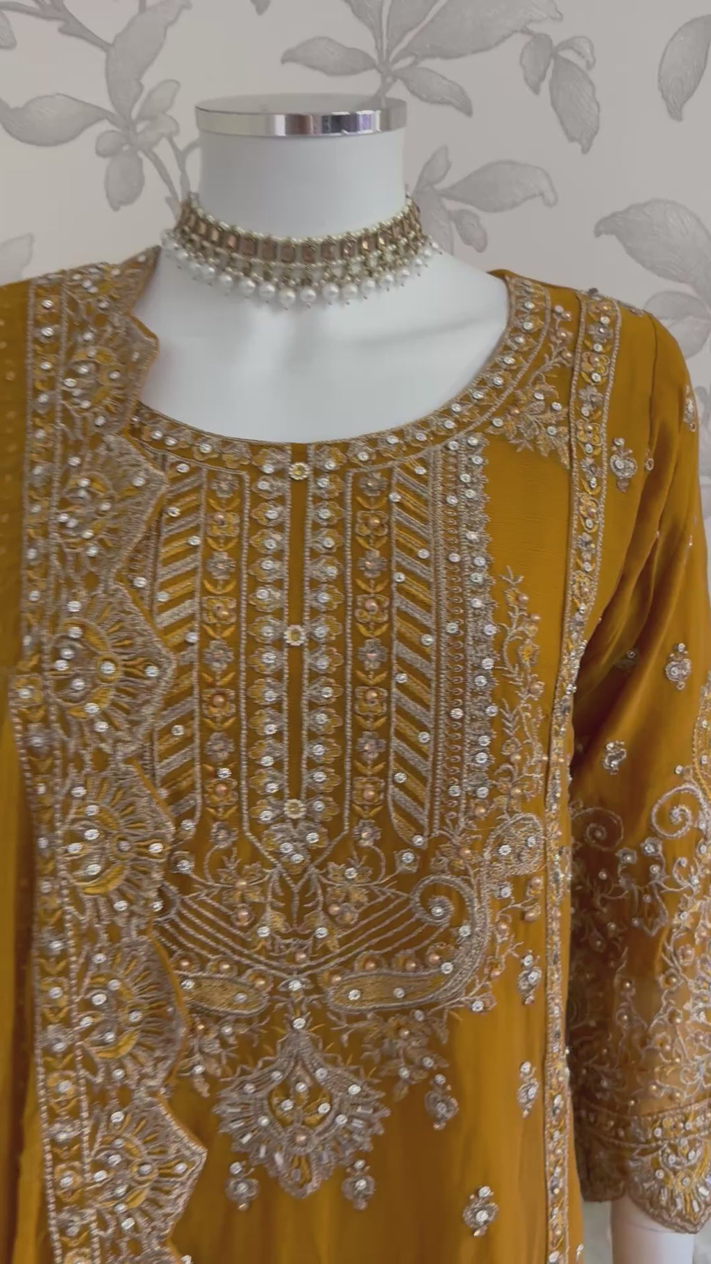SAFFA Luxury Embroidered Chiffon Suit – 3 Piece Collection