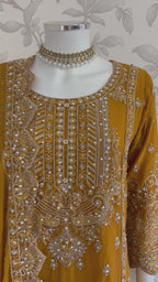 SAFFA Luxury Embroidered Chiffon Suit – 3 Piece Collection
