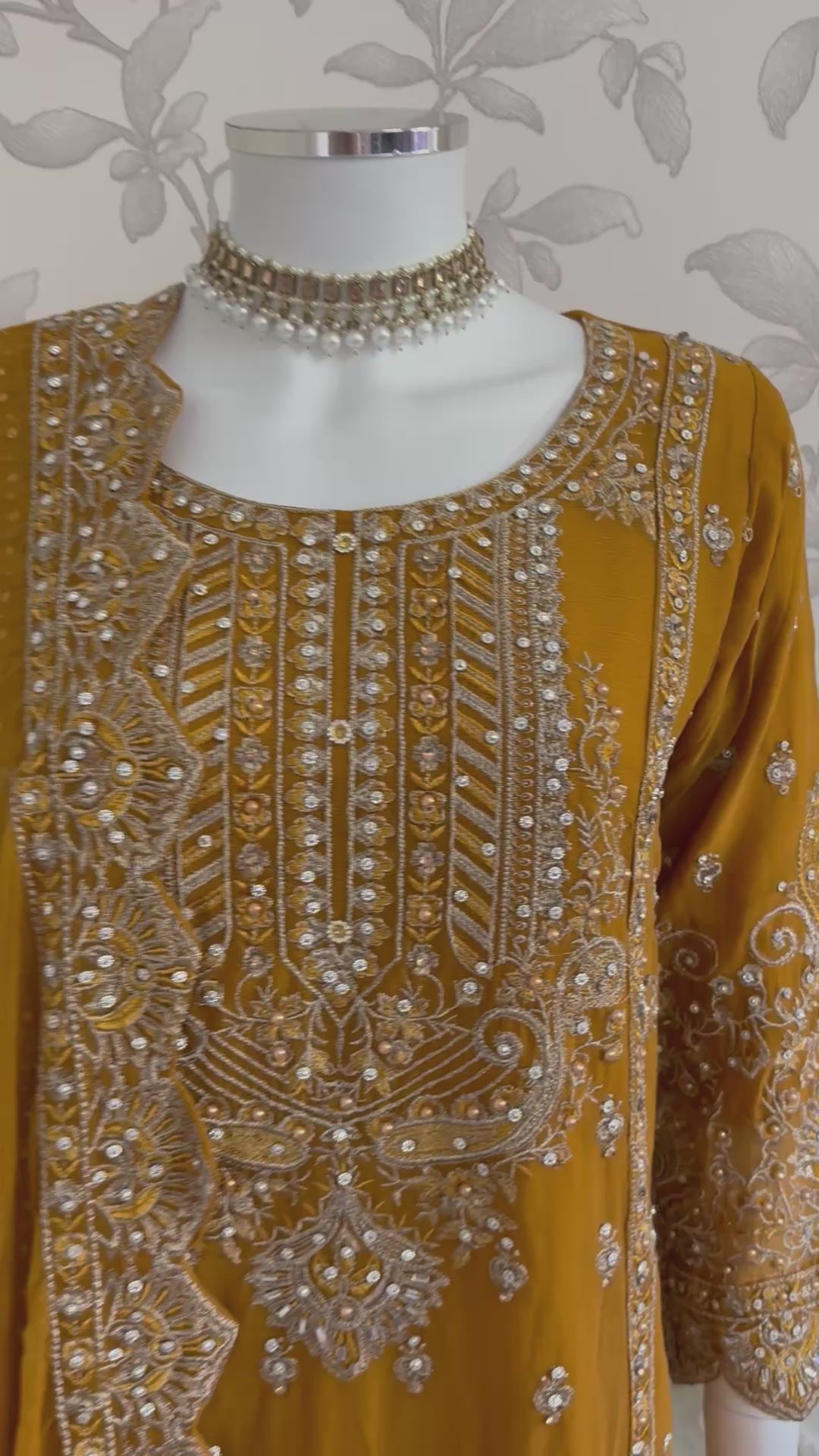 SAFFA Luxury Embroidered Chiffon Suit – 3 Piece Collection