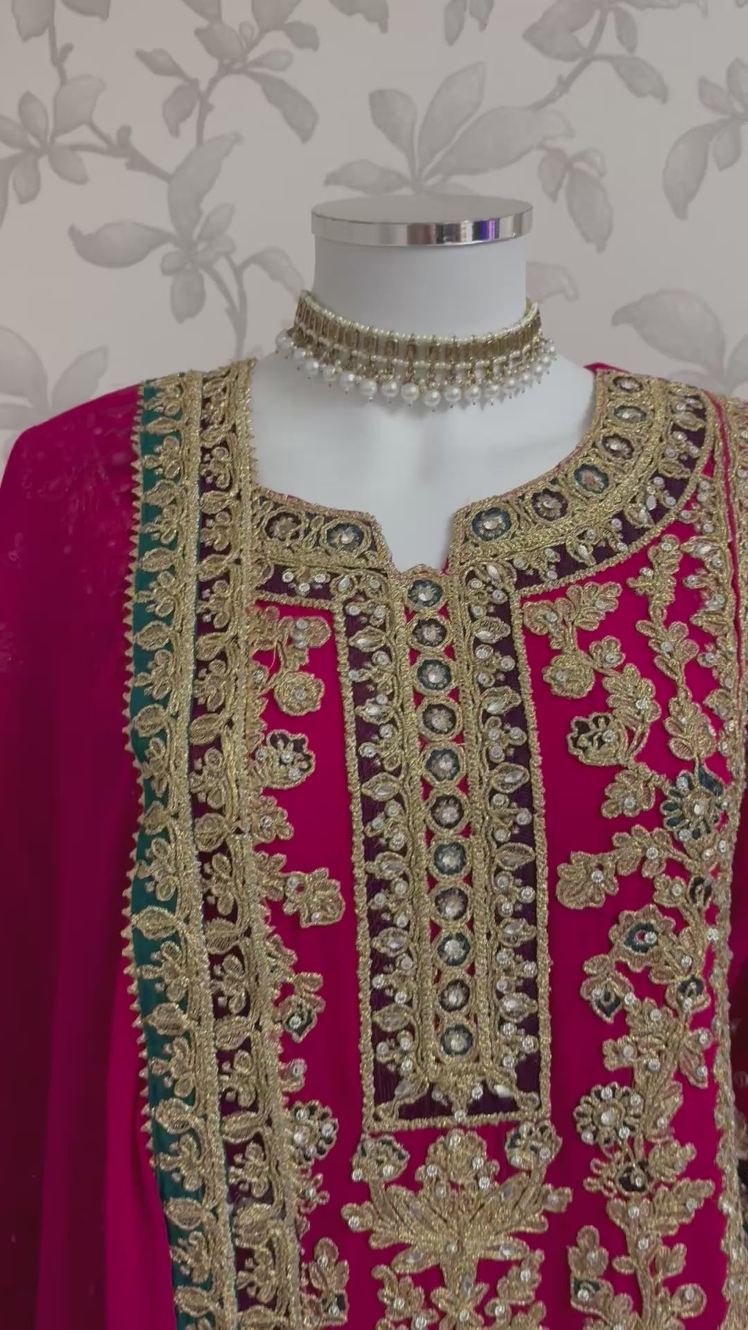AYLAA Luxury Embroidered Chiffon Suit – 3 Piece Collection