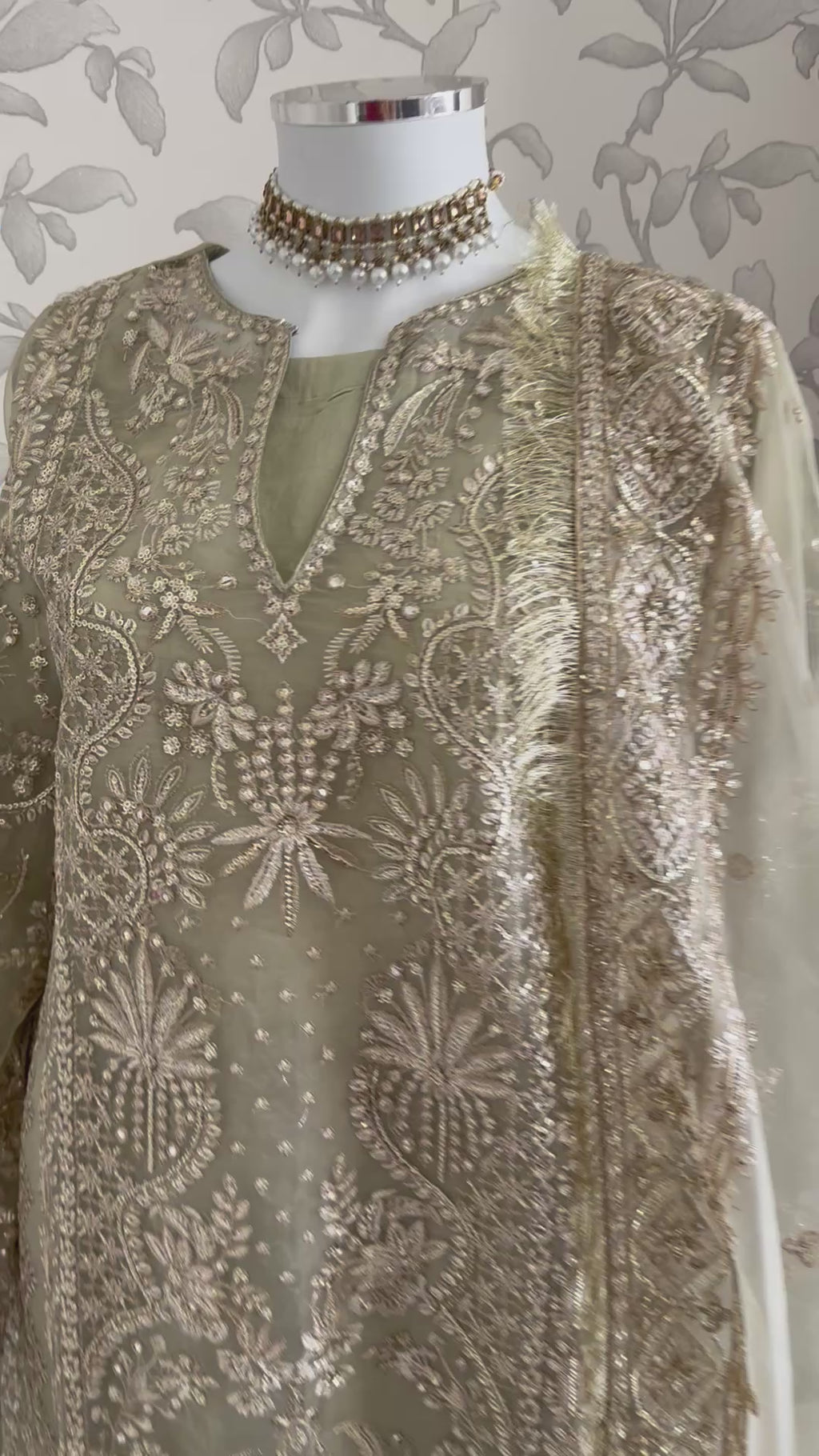 AFROZ Embroidered Organza Suit | Pakistani Wedding & Formal Dress