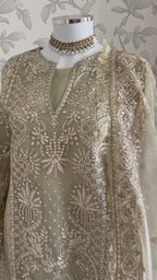 AFROZ Embroidered Organza Suit | Pakistani Wedding & Formal Dress